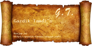 Gazdik Tamás névjegykártya