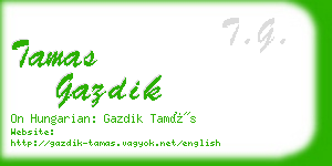 tamas gazdik business card